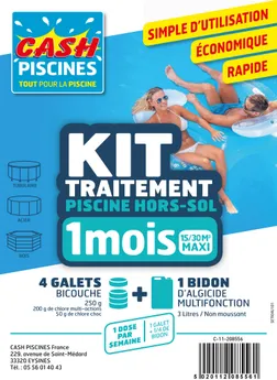 KIT TRAITEMENT PISCINE HORS-SOL 1 MOIS 15-30M3