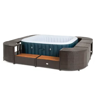 ENTOURAGE ROTIN MARRON SPA GONFLABLE 188x188cm